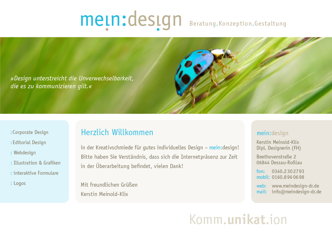 meindesign-dr Visitenkarte